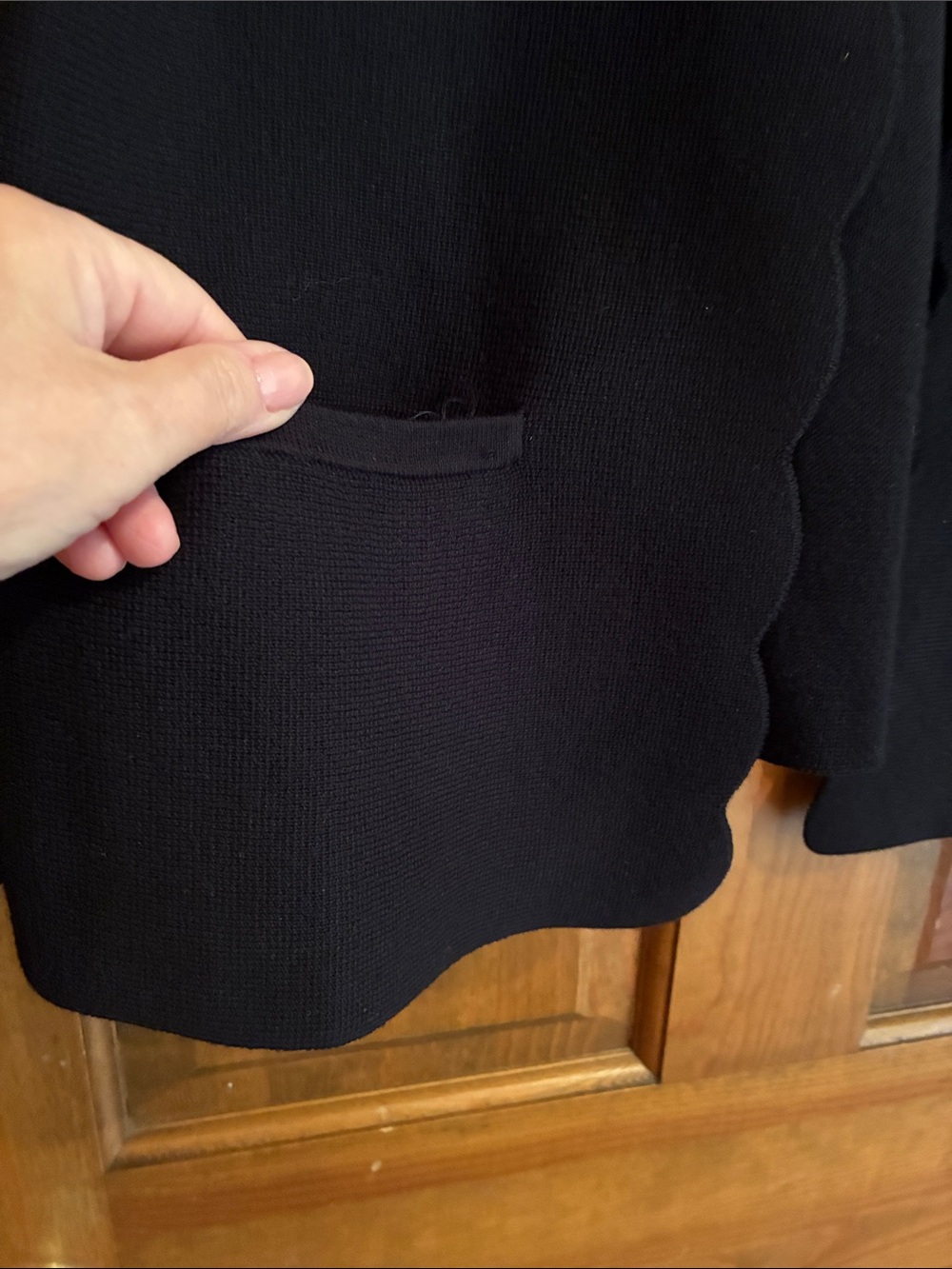 Talbots Black Knit Scallop-Trim Cardigan/Open Jacket NWT - Picture 4 of 6